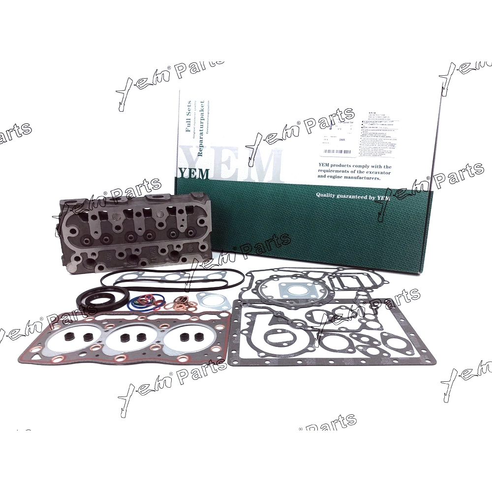 

Complete Cylinder Head Assy Valves & Full Gasket Set For Kubota D905 Engine