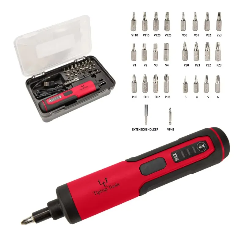 Electric Screwdriver Set 3.6V Li-ion Battery Powered Rechargeable Cordless Driver Drill USB Type C Mini Screw Driver Kit