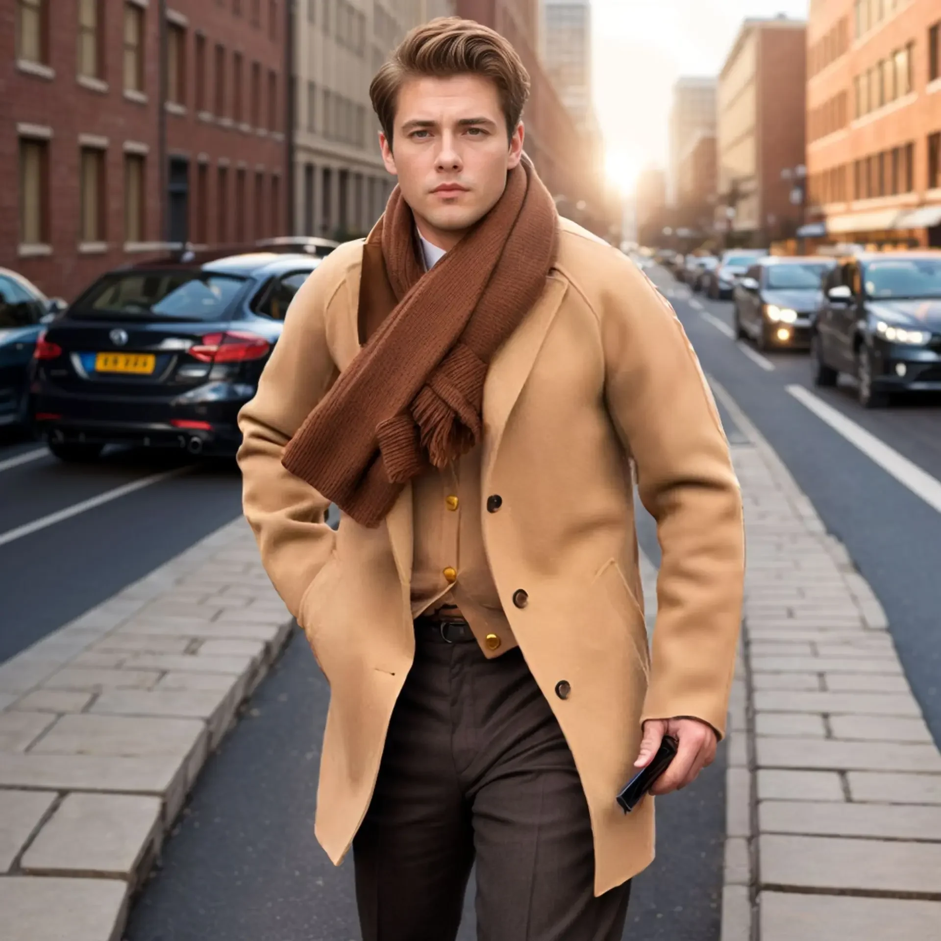 2024 Casual Men's Clothing for Youth Suits, New Trendy Solid Color Casual Wool Double-Faced Coat for Autumn and Winter S-XXL