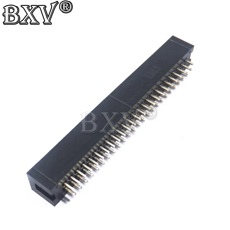 2.54 mm pitch dc3 through hole 6 8 10 12 14 16 20 26 30 34 40 50 pin straight male shrouded pcb idc socket box header jtag 10pcs