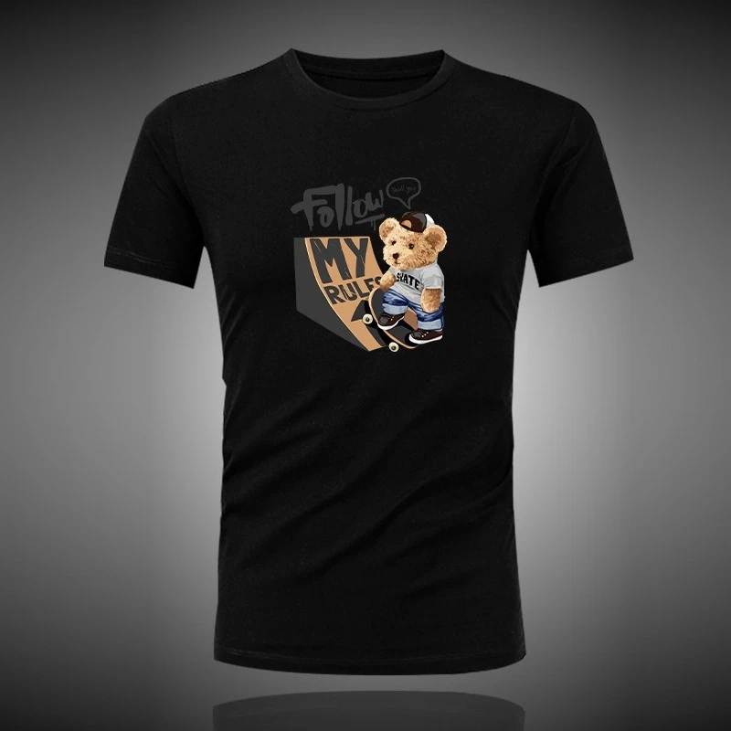

High-quality cotton-patterned T-shirts for men and women in summer 2025 loose and casual short-sleeved for outdoor sports 072442