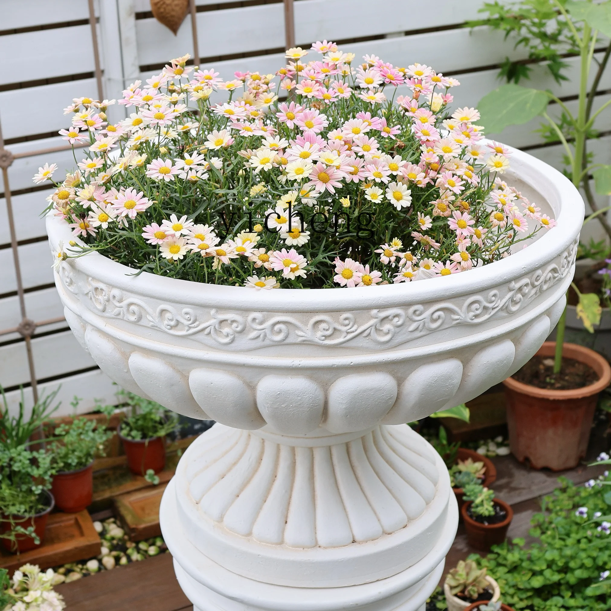 

LSL Garden European Style Wide Mouth Flower Pot Decoration for Courtyard Balcony Entrance Ornament
