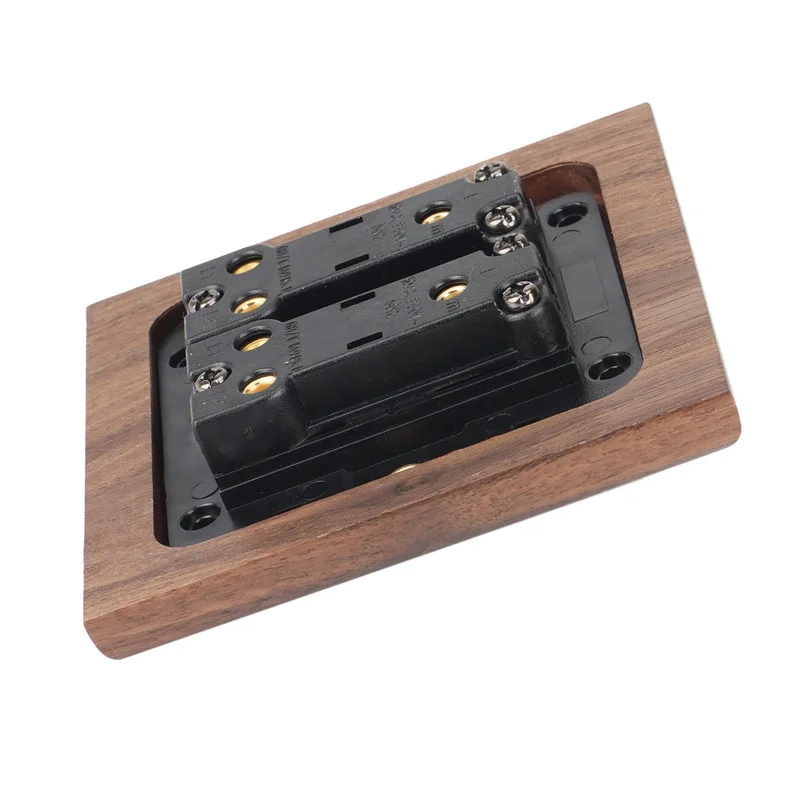 

AB41-3X Retro American Industrial Style Light Switch Socket, Solid Wood Brass Toggle Switch Plate,Antique Home Stay Switch(2)