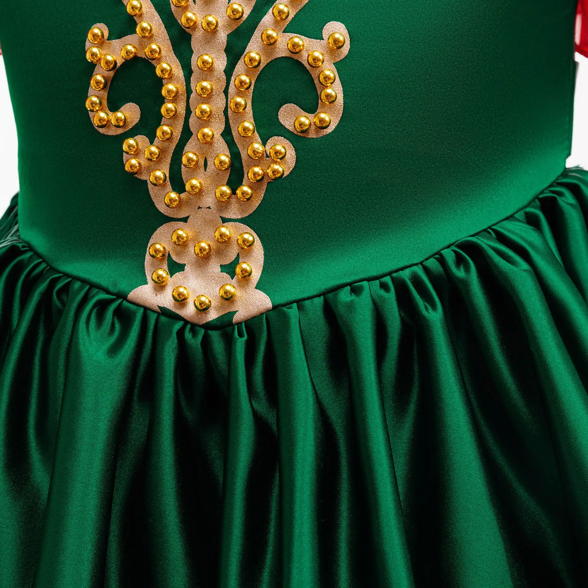 Vestido elegante de Navidad para niños, vestido de princesa con lazo de satén verde para niñas, elfos de Navidad, fiesta de cumpleaños, traje de Papá Noel