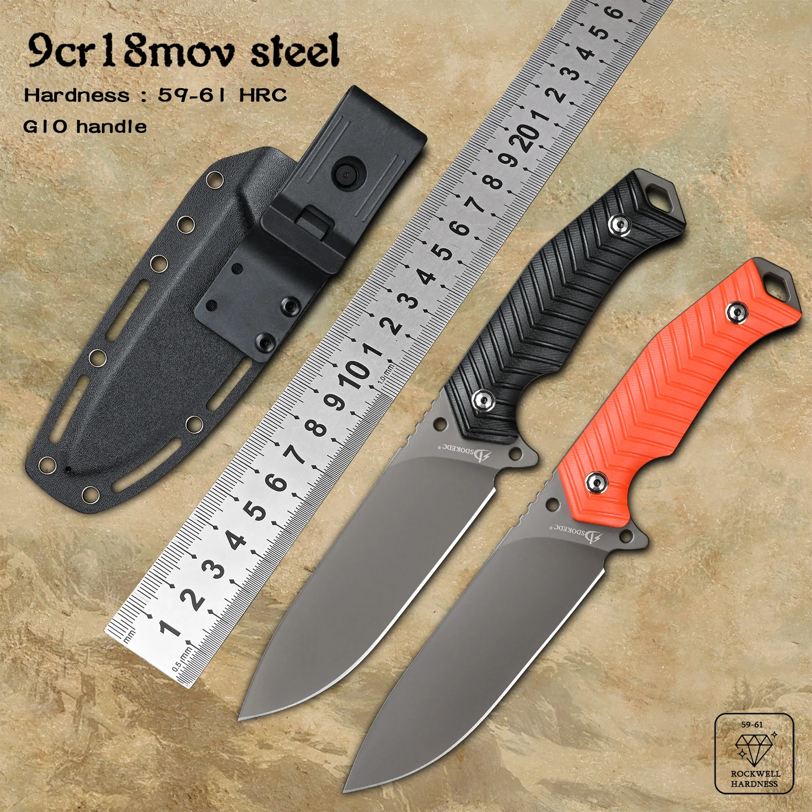 

Camping Self Defense EDC Hand Tool Combat Tactical Utility Couteau Fixed Blade Survival Hunting Knife G10