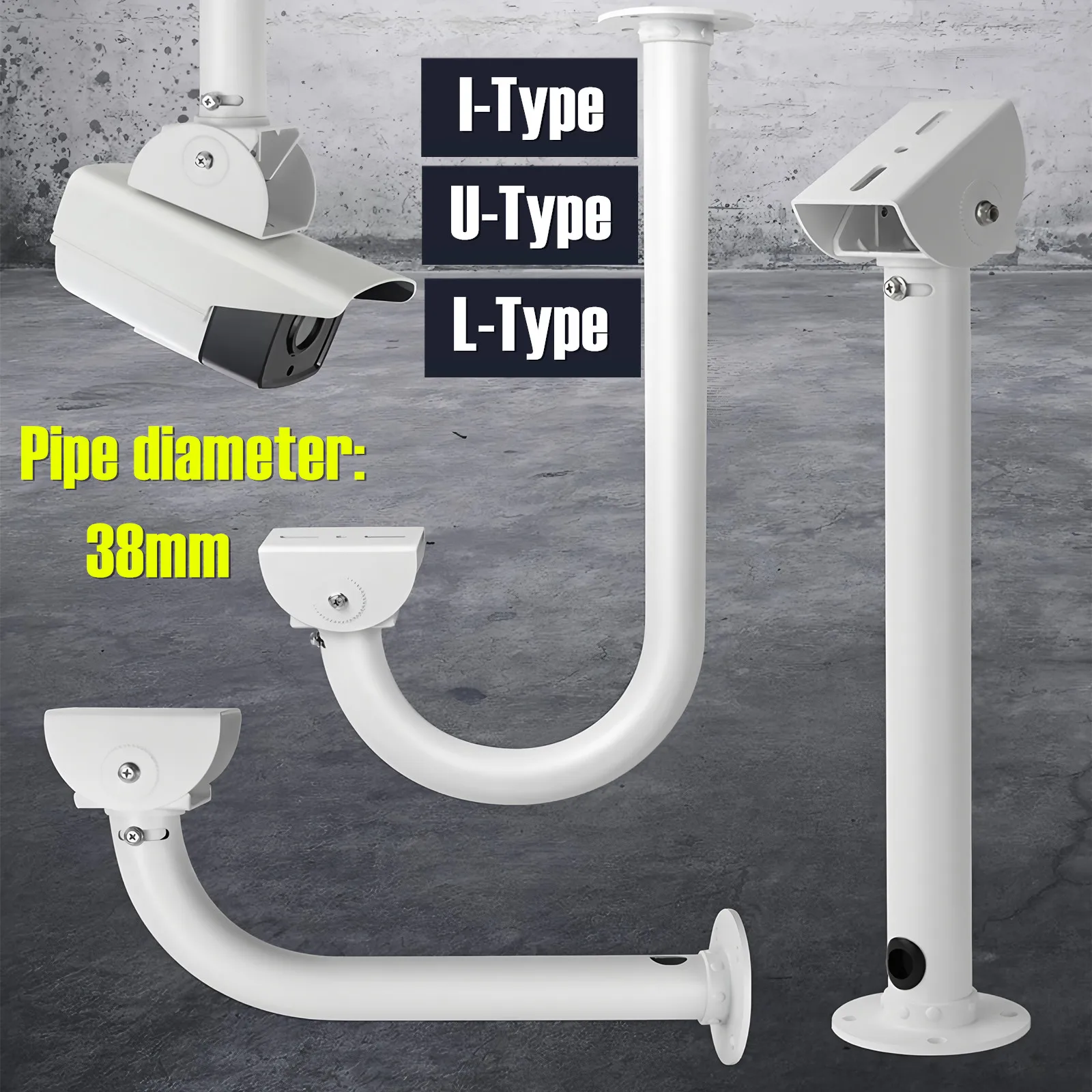 

I L U Shape Thickened Pipe Universal Adjustable Duckbill Security CCTV Camera Wall Ceiling Mount Bracket For Bullet IP Camera