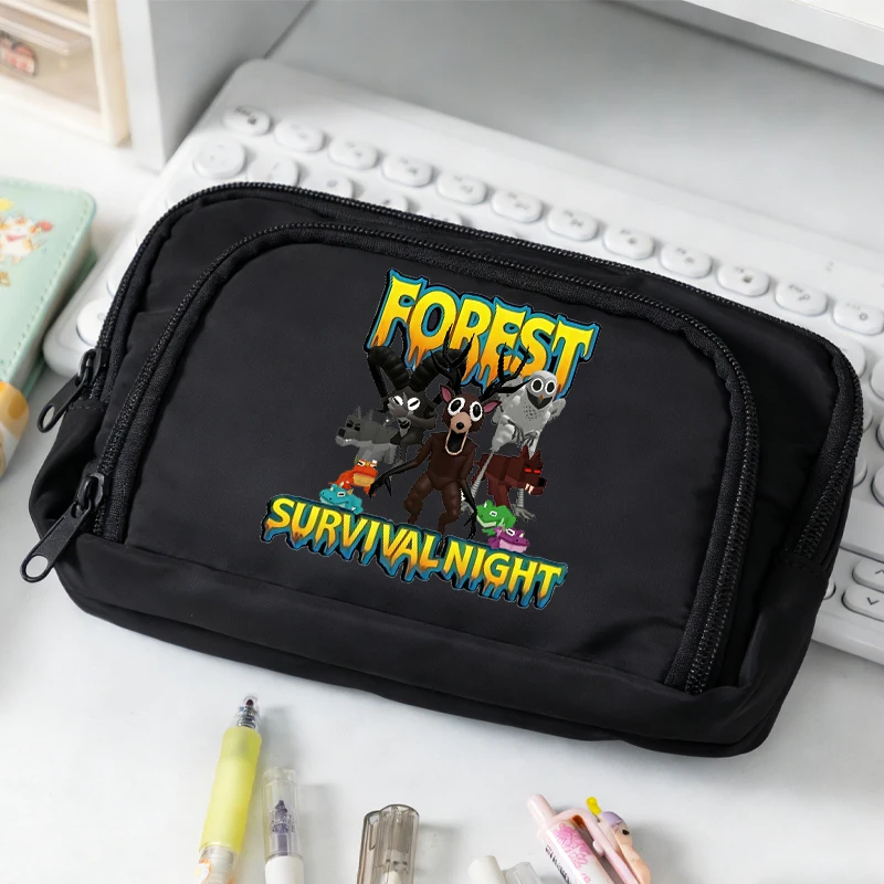 99 Nights in The Forests Pencil Cases Cartoon Large Pen Bags Boys Girls Multi-layer Pencil Bag Game School Stationery Supplies view 5
