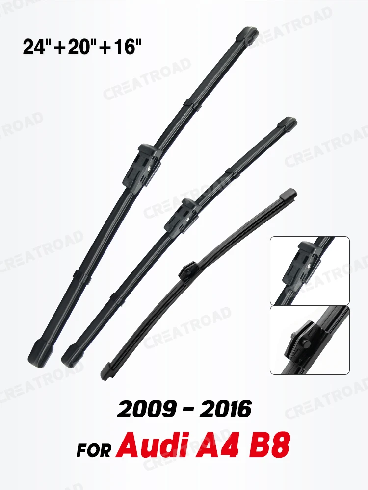 Scheibenwischer LHD Vorne und Hinten Wischerblätter Set Für Audi A4 B8 2009 - 2016 Windschutzscheibe