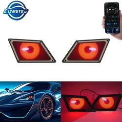 LED Devil's Eye Angel's Eye LED screen Car Fog lamp Decoration Light Arrival Dynamic Cool DIY LED Pixel screen Protective cover