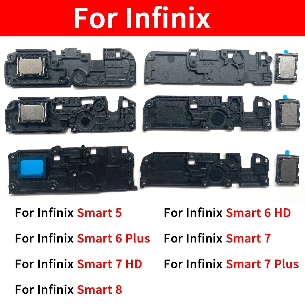 Tested Loudspeaker Flex For Infinix Smart 5 6 7 HD 8 Plus Loud Speaker Buzzer Ringer Parts
