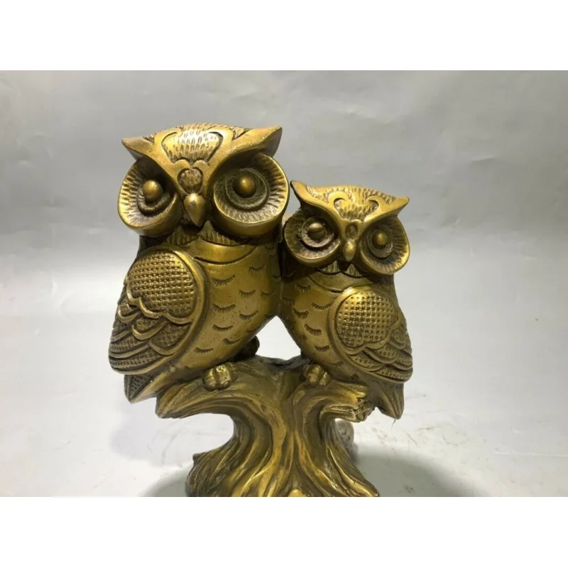 

7" Collect Minerva Statues of Chinese Bronze Cute Animal Birds