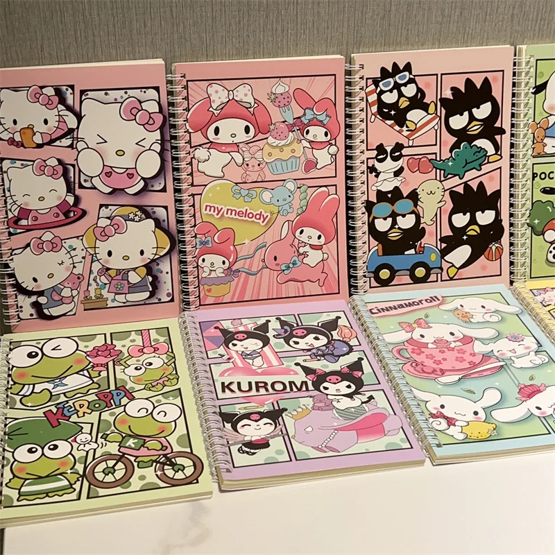 4pcs A5 Coil Notebook Cartoon Sanrio Notebook Students Cute Notepad Children Gifts Stationery Wholesale