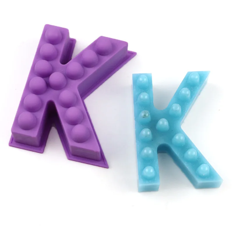 3 بوصة رسالة قالب من السيليكون للشوكولاتة ثلاثية الأبعاد K كابيتال الأبجدية راتنجات الايبوكسي قالب للحلوى كلمة تسجيل الحرف الفنية تزيين الكعكة