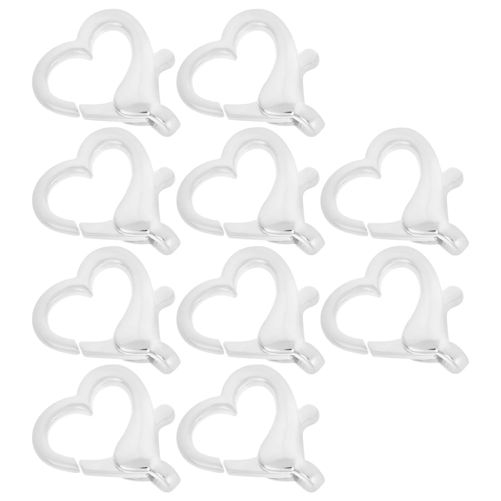 10 قطعة سبائك شكل قلب جراد البحر المشابك DIY بها بنفسك صنع المجوهرات قلادة سوار الفضة اكسسوارات مشبك قفل سبيكة المشبك #2