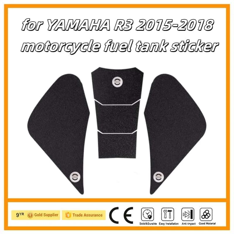

Motorcycle Sticker Tank Non Slip Tank Traction Side Pad Protective Decal for YAMAHA R3 2015-2018