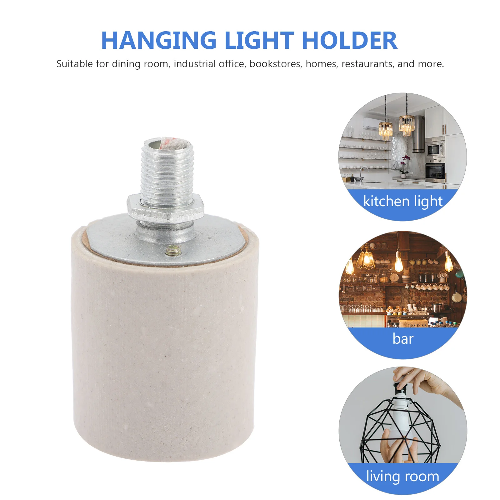 

4Pcs E27 Thread Lamp Holder Sturdy Metal Light Socket Compatible with LED Bulbs for Pendant and Ceiling Light Bulb Socket