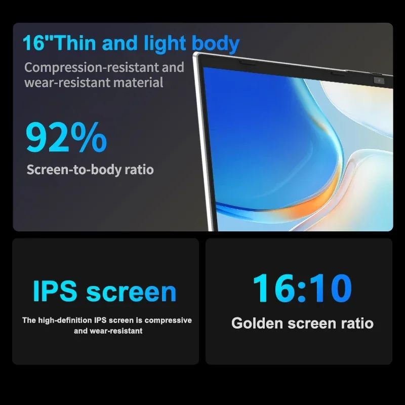 Ordenador portátil de 16 pulgadas, Notebook con Intel N95, 2,5 K, HD, pantalla de 240HZ, 32GB + 2TB, Windows 11 Pro, para juegos de oficina,