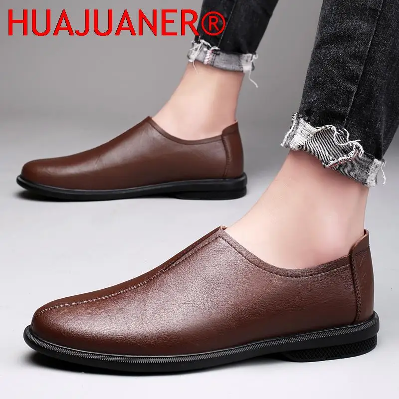 

Spring Autumn Man Stylish Loafers Travel Slip on Elegantes Round Toe Men's Shoes Moccasins Casual Leather Flats Male Shoes