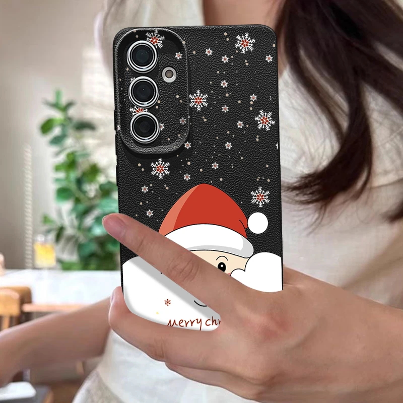 Cute Santa Claus Phone Case For Samsung Galaxy S25 Edge S24 FE S23 S22 Ultra Plus A17 A56 A36 A55 A16 A15 A54 A26 5G Soft Cover