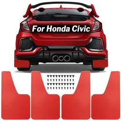 Red Mud Flaps For Honda Civic Type R Type-R Type-S GX Mugen Si EK9 EP3 FD2 FN2 RR RC GT FK2 FK8 Mudflaps Splash Guards Mudguards