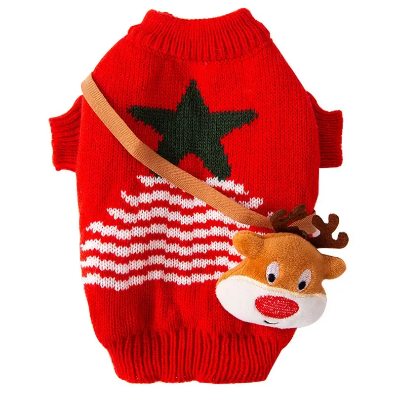 Autumn Winter Dog Christmas Halloween Festive Elk Knitted Sweater Chinese New Year Pet Dog Clothes Dog Sweater Puppy Clothes