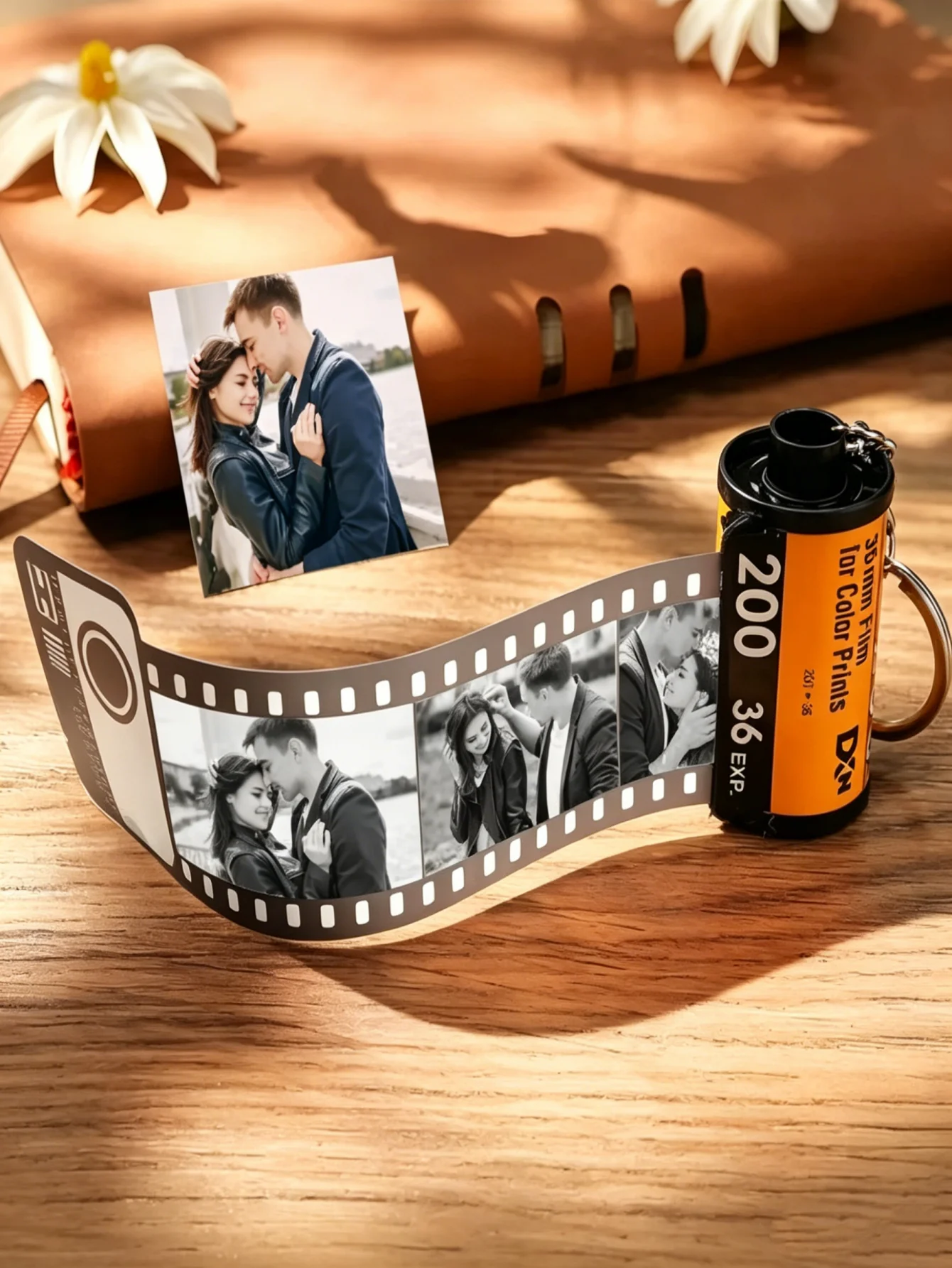 1pc Custom Film Roll Keychain with 5 Photos 3 Styles Gift For Couples Family Boyfriend Girlfriend Anniversary Valentine Him Her image 4