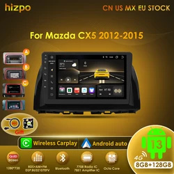 Hizpo android 13 multimídia do carro para mazda cx5 CX-5 cx 5 2012 - 2015 rádio automático 10.1 Polegada reprodutor de vídeo estéreo navegação gps dsp