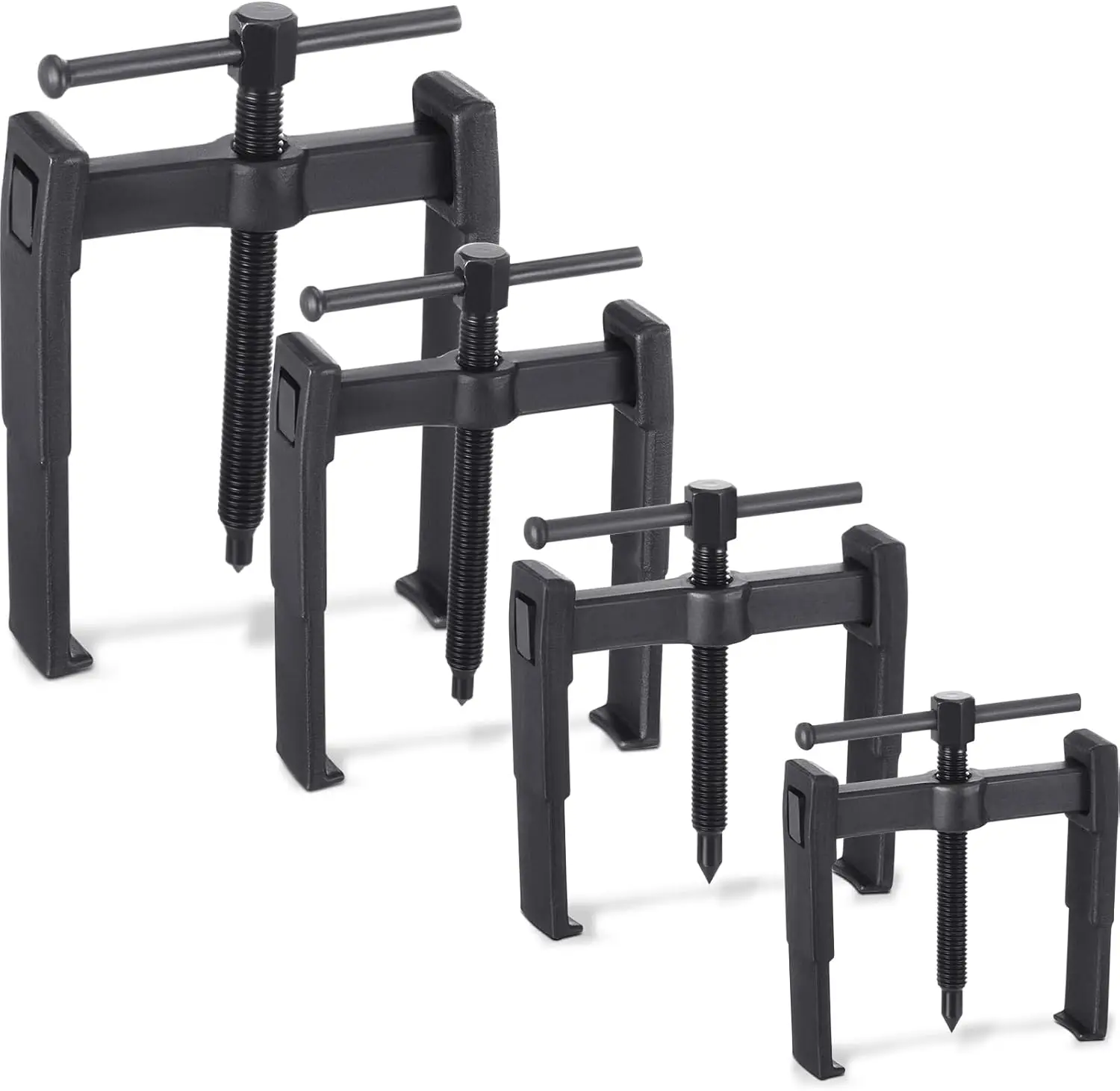 

4 шт., набор съемников с 2 челюстями, инструмент для снятия стали, регулируемый для шкивов, маховиков, подшипников, шестерни (3 дюйма, 4 дюйма, 6 дюймов, 8 дюймов)