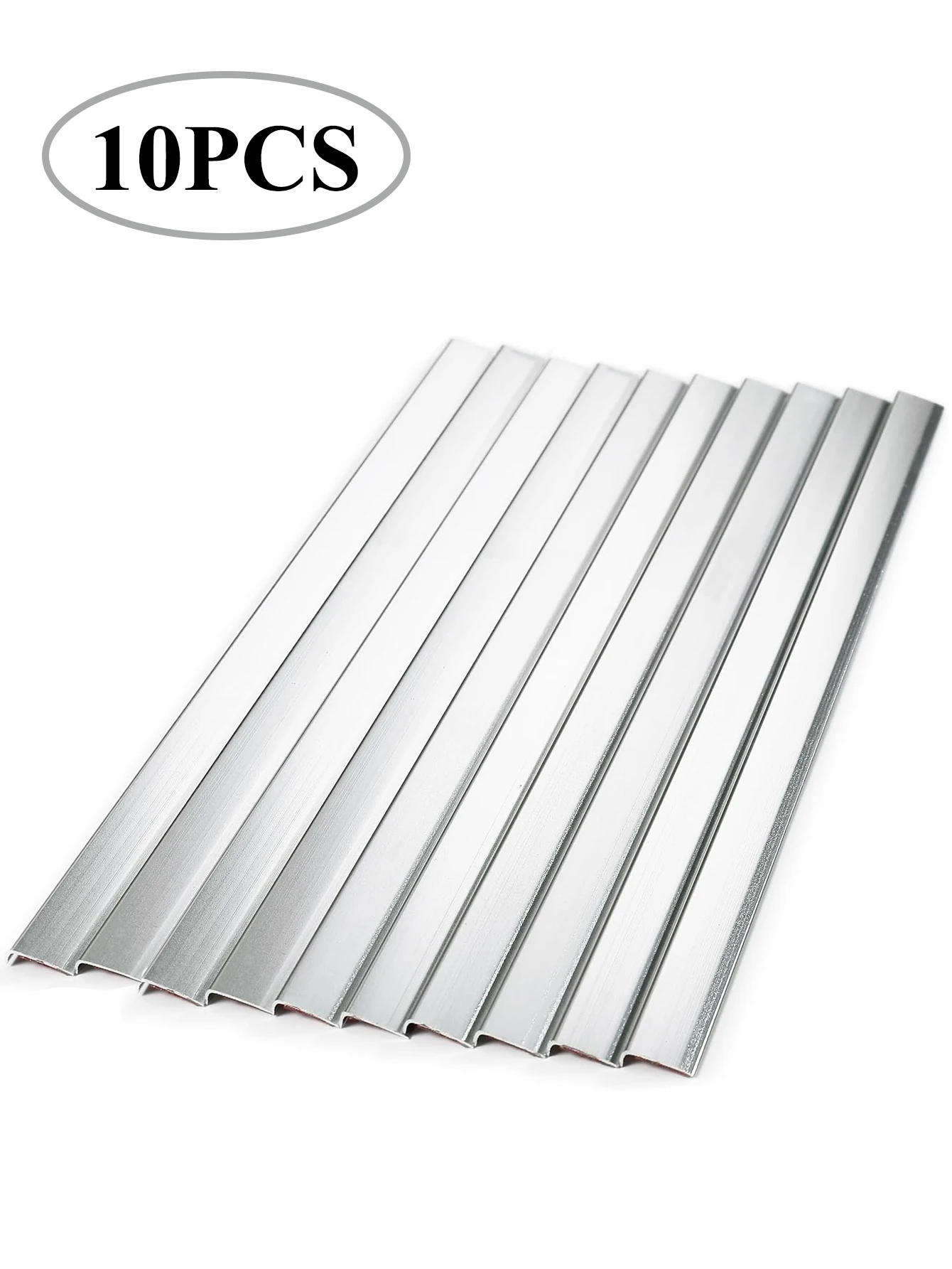 NONE 10 stücke 12 Zoll Schälen Und Aufkleben Aluminium Fliesen Trim Metall L-förmigen Schutz Wand Ecke Streifen Dekorative Küche backsplash Trim 4