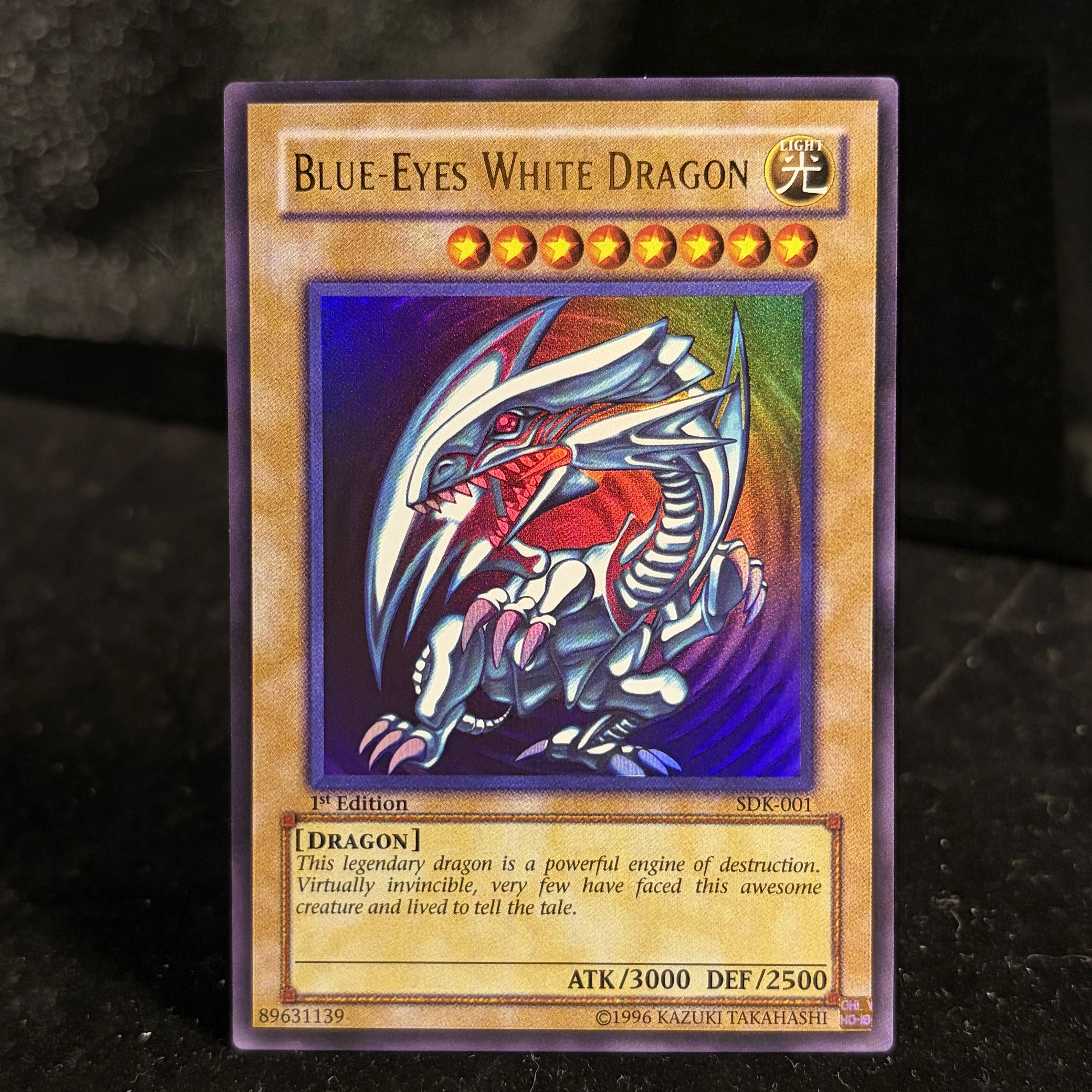 white dragon yugioh card Blue-Eyes Yu-Gi-Oh! Super 1st Edition Spanish SKE-SP001 #2 If youre going to battle the darkness in someones heart 1996 Yu-Gi-Oh Blue-Eyes White Dragon