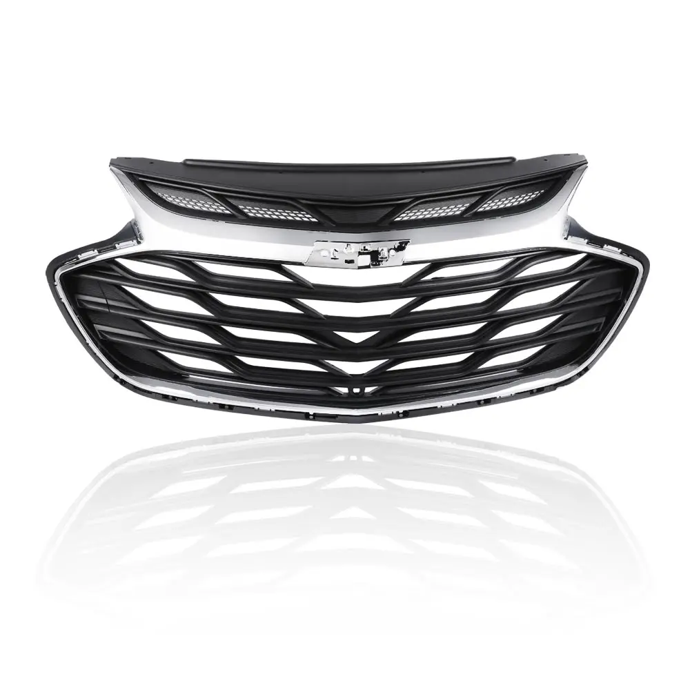 

Front Upper Bumper Grille Grill Assembly Kit Compatible with 2019 2020 Chevy Cruze Chrome Plastic