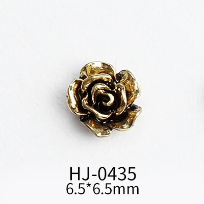 20pcs/Bag Nail Art Retro Alloy Camellia Rose Metal Texture Jewelry Dark Punk Style Flower Nail Charms Decorations Bulk Supply