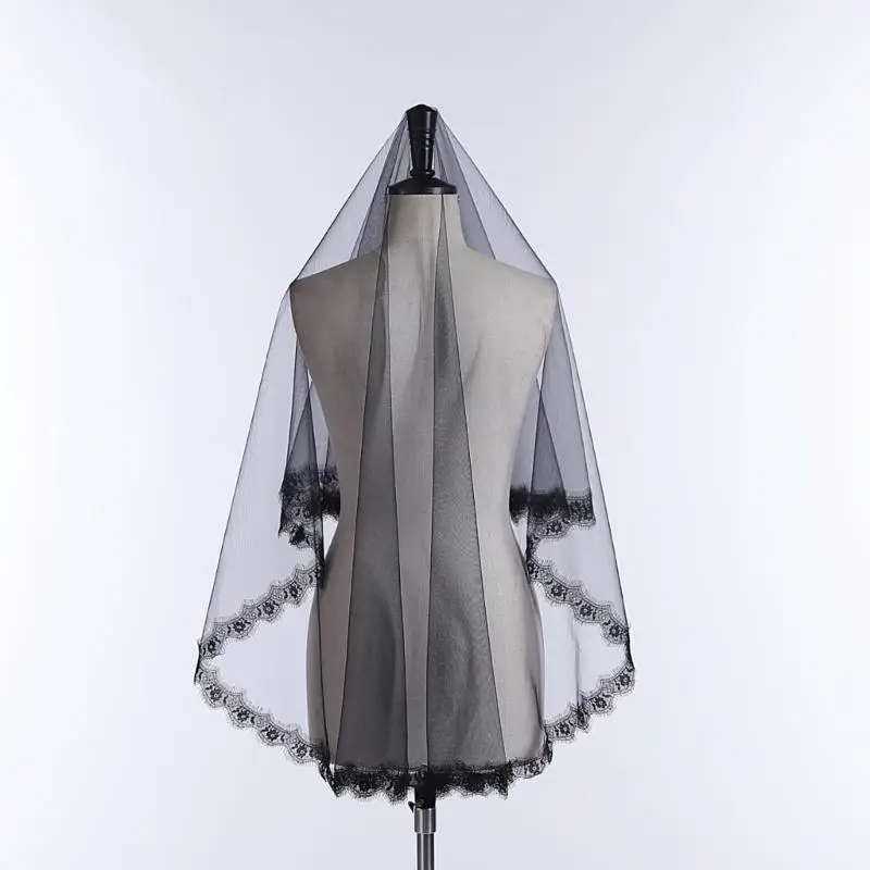 

652F Черная вуаль для Хэллоуина, костюм невесты для косплея, вуаль для тематических вечеринок, фата, костюм на день смерти, фата