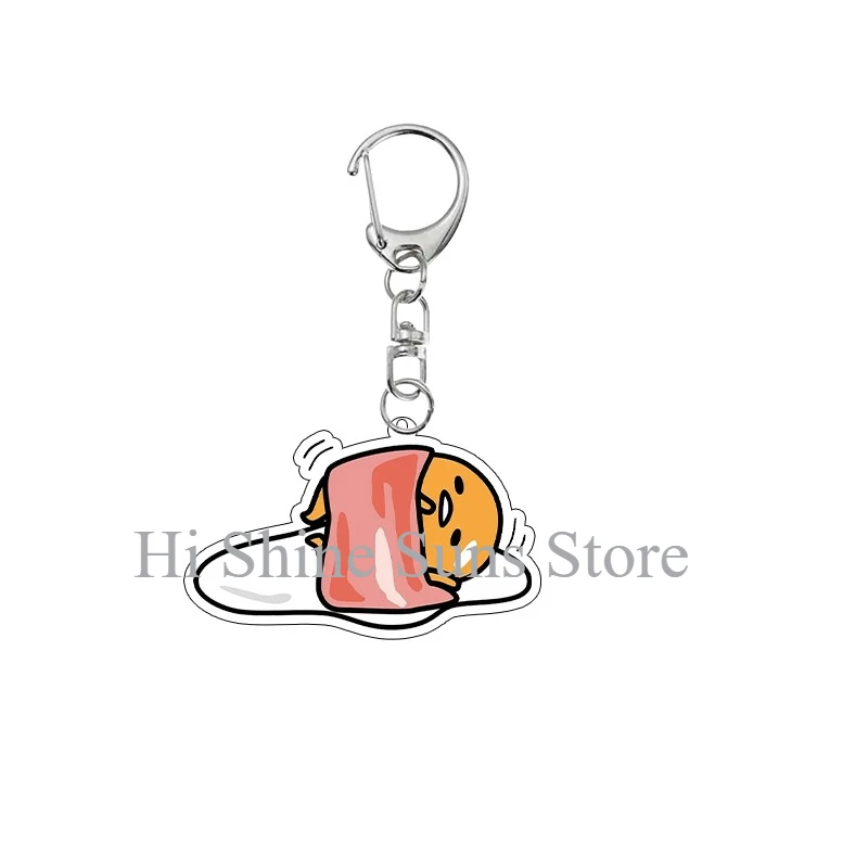 عيد الميلاد Gudetama الكرتون لطيف سلسلة مفاتيح مصنوعة من الأكريليك اكسسوارات المنزل أنيمي Kawaii بنات بنين مجوهرات الحفلات سحر معلقة هدايا عيد الميلاد #4