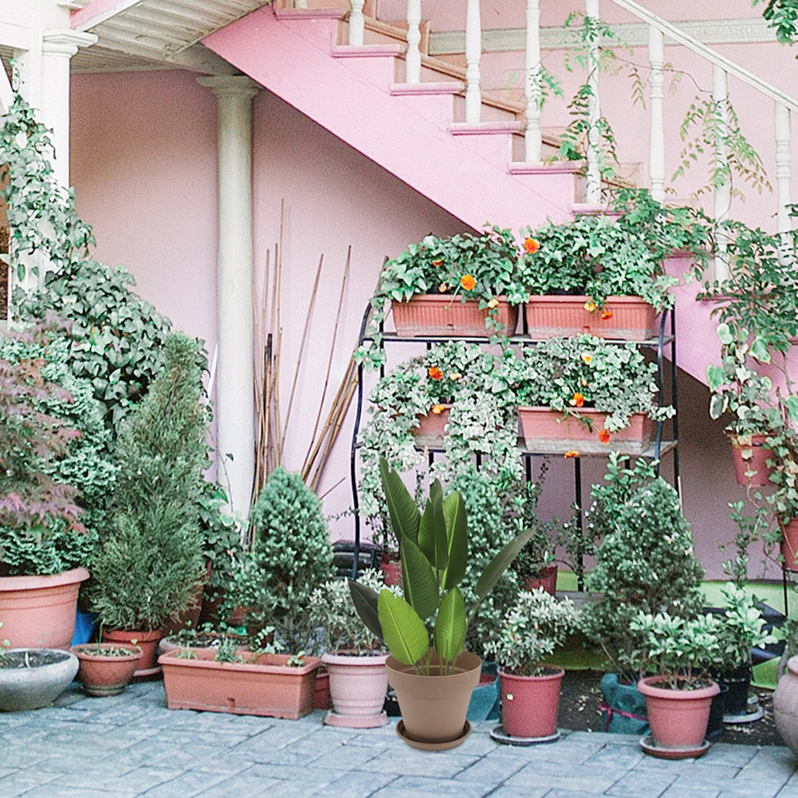 

6Sets Plastic Flower Pots Thickened Lightweight for Office Balcony Home Gardening Supplies Plastic Flower Pot