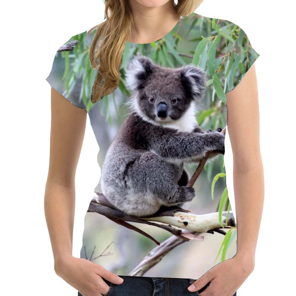 Women T-shirt Koala 3D Print Tees Animal Woman Men Fashion Streetwear Short Sleeve Harajuku Female T Shirts Oversized Y2k Tops