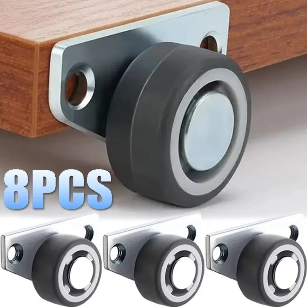 Mini Side Mount Caster Wheels Universal Furniture Caster Wheel Directional Track Pulley Silent Table Cabinet
