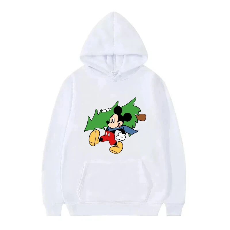 Disney Mickey Mouse patrón de Navidad mujer gris invierno Tops ropa de moda Y2k jerseys señoras baratos sudaderas con capucha hombres sudaderas