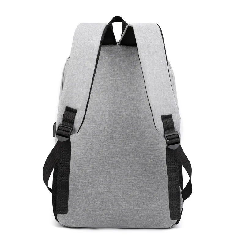 3 Pcs Casual Bag Sets Solid Color Backpack With Shoulderbag & Long Pouch Versatile Schoolbag