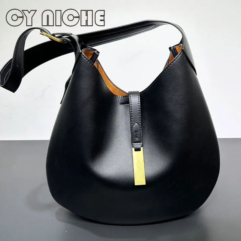 CY NICHE Fashion Vintage Women\'s Genuine Leather Bag Retro Cow Large Capacity Crossbody Bag Soft Lightweight Frosted suede Bag