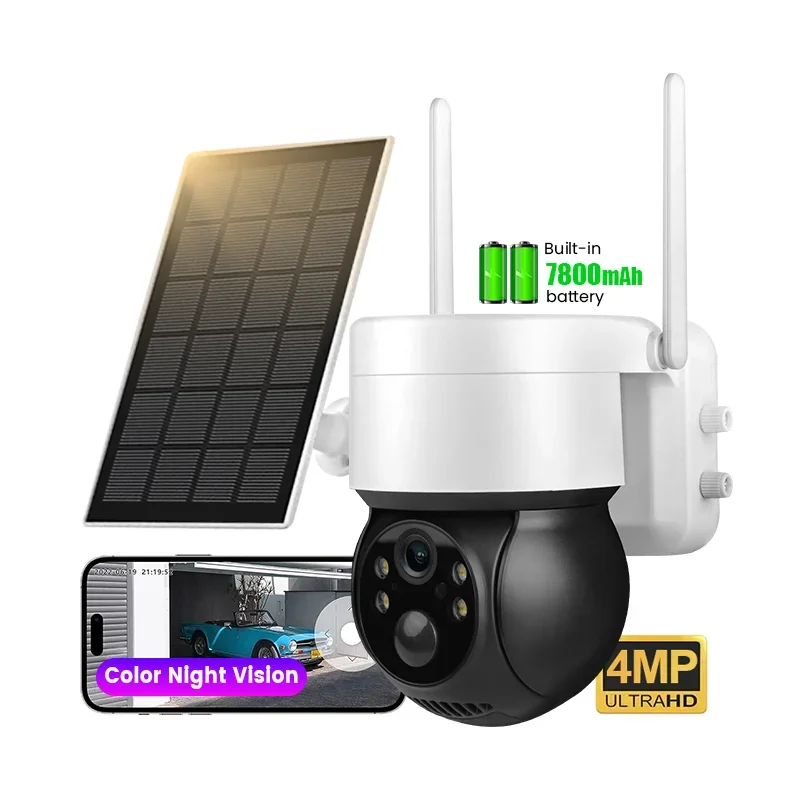 

2026 2026 Factory Manufactured Icsee Wifi Pir Human Detection Solar Ptz Camera Wireless Outdoor Security Solar Panel Security Ca