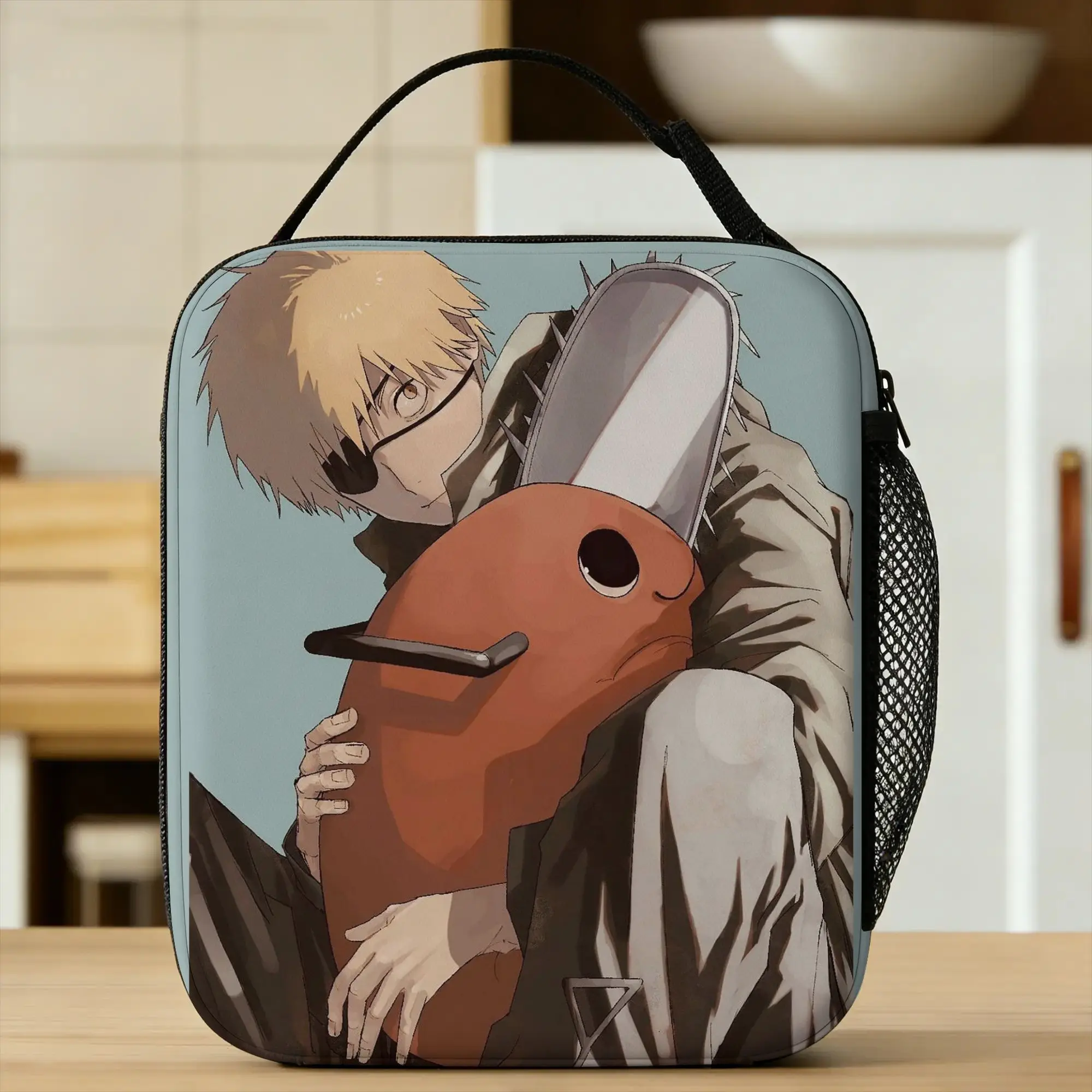 C-Chainsaws Man Insulated Lunch Bag Cooler Bag Reusable,Lunch Container Himeno Portable Tote Lunch Box Food Storage Bag
