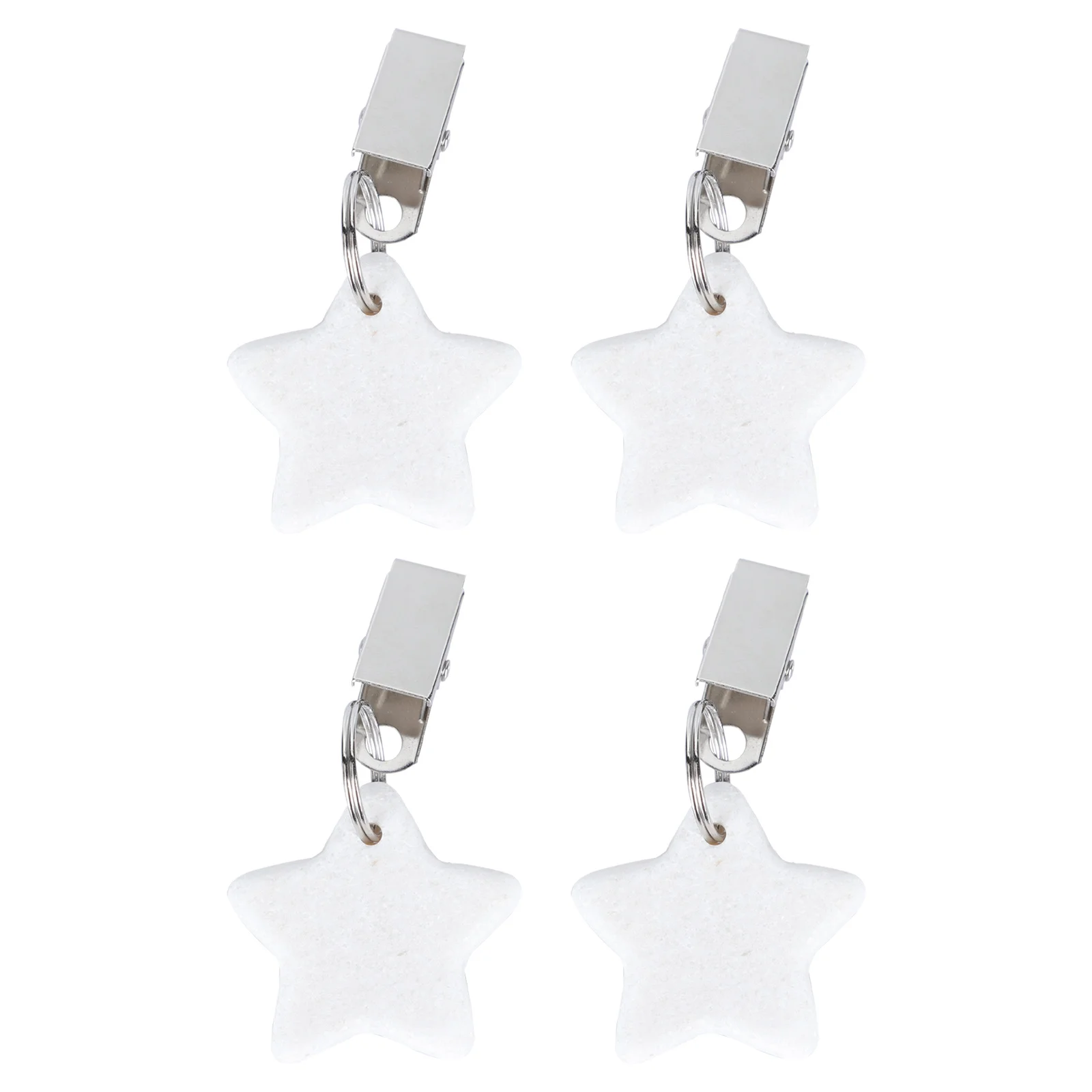 

4 Pcs Table Cloth Weights Tablecloth Pendant Tablecloths Marble Clip Fitted White Natural