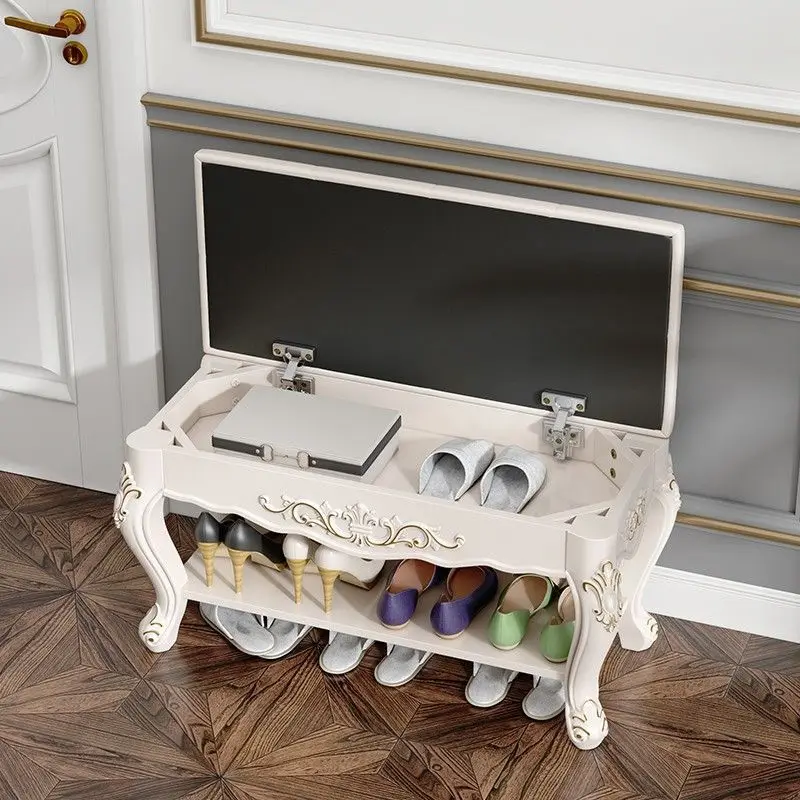 European and American style entry-level shoe changing stool home door modern simple clamshell storage integration 2-in-1 Europea