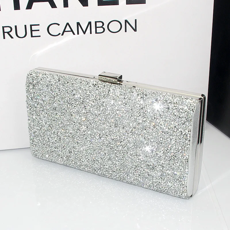 Women Evening Clutch Bag Female Crystal Day Clutch Wedding Purse Party Banquet Gold Silver Clutches Bag Sequin Shoulder 2023