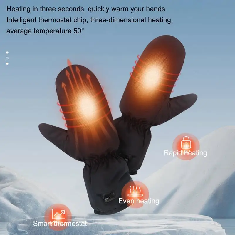 Heating Gloves Men Women Rechargeable Electric Heating Gloves Comfortable Heating Work Gloves Cold Weather Thermal Gloves For