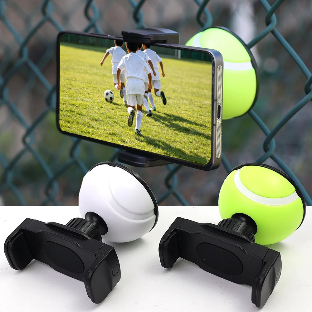 Universal Ball-shaped Phone Holder 360° Rotating Gimbal Fence Fixed Bracket Portable Phone Support for Outdoor Sport Shoot Video