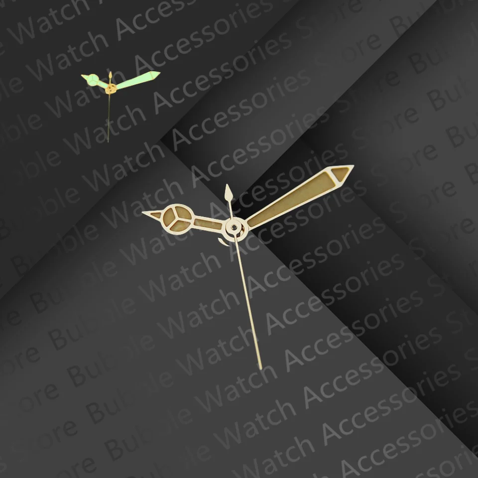 Gold Yellow With Green Luminous Vintage Watch Hands Fit For Rlx ETA 2834 2836 Movements