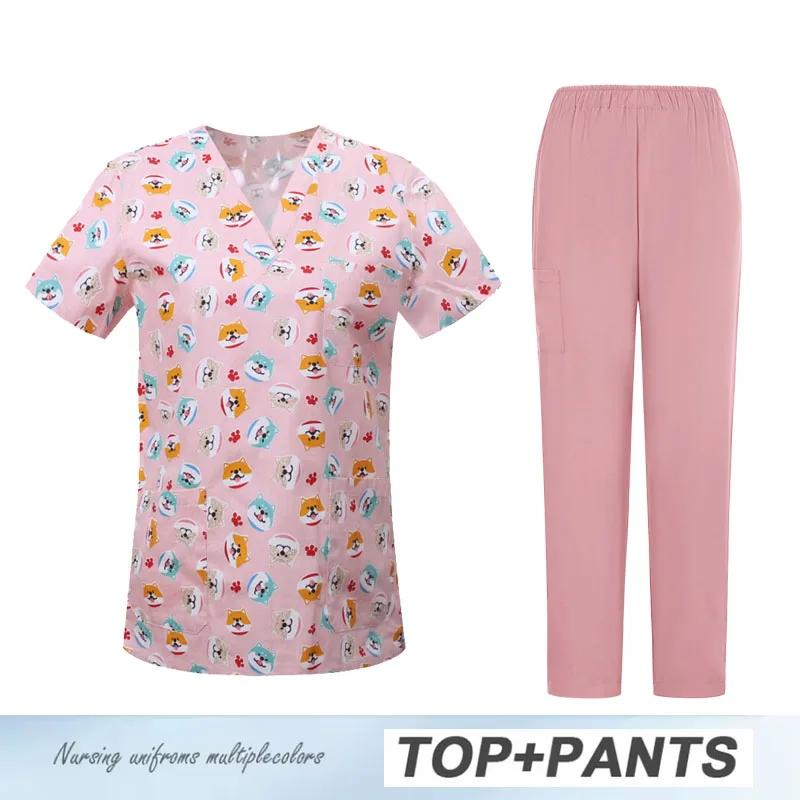 Tierarztpraxis Staubdichte Kleidung Unisex-Arztkittel Tierdruck-Uniformen Medizinische Arbeitskleidung Krankenhaus Krankenschwester Arzt Arbeitsbekleidung