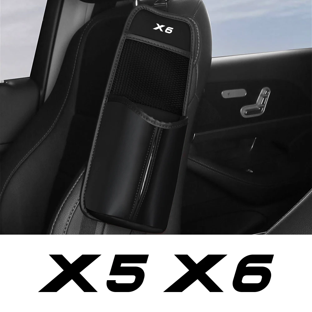 لسيارات BMW X5 X6 G05 G06 F15 F16 E70 E71 E53 E72 مقعد السيارة الجانب المنظم السيارات مقعد تخزين حقيبة للحمل مع منفذ المناشف الورقية